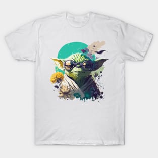 Lunar Sage: Old Yoda Beneath the Green Moon T-Shirt